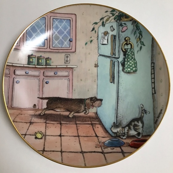 The Danbury Mint Other - Gary Patterson Dachshund Plate Puppy Dog Got Food? The Danbury Mint Decor Gold